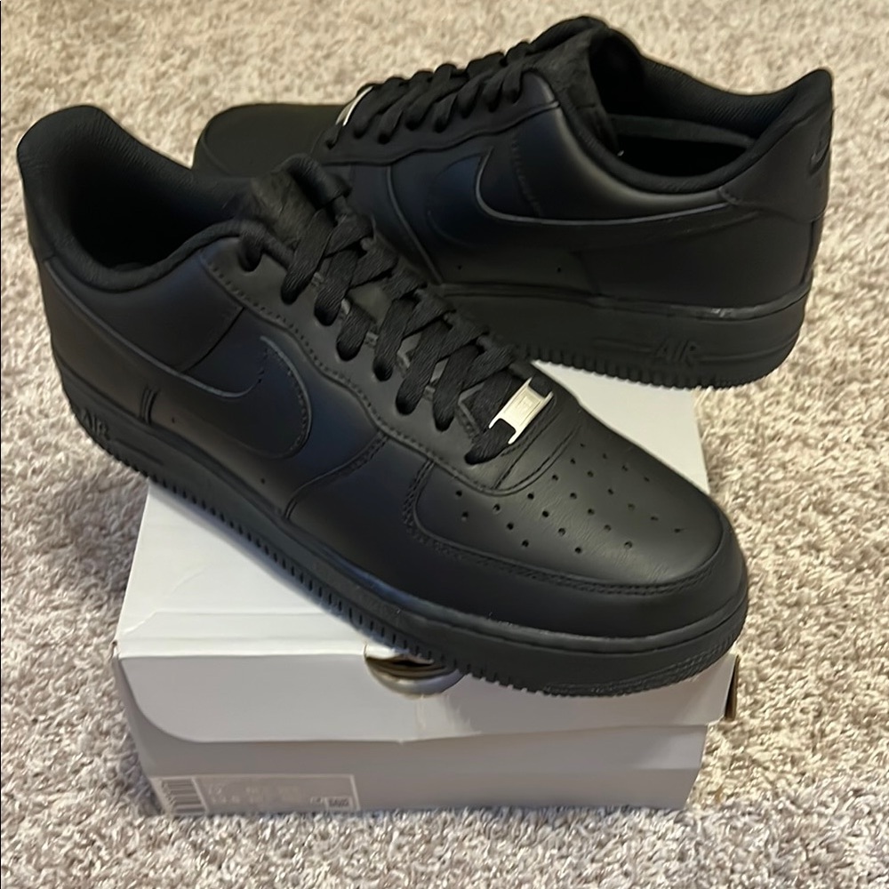 Nike Black Sneakers Classic Leather Design-AF1